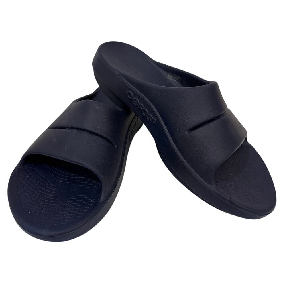 OOFOS OOahh Recovery Slides Navy Blue M8 W10 EU41 Comfort Sandals